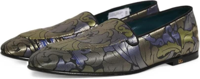 Dolce & Gabbana floral-jacquard loafers Goud - Foto 2