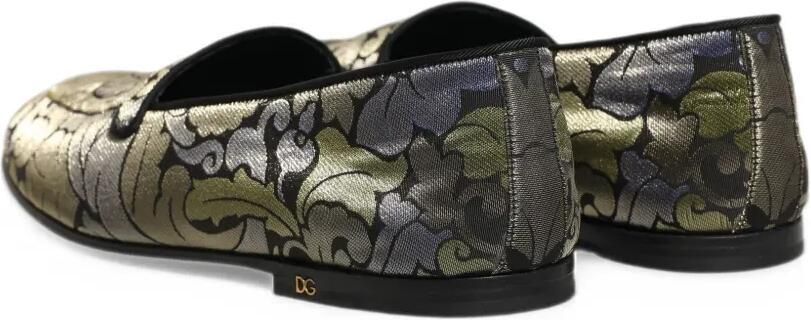 Dolce & Gabbana floral-jacquard loafers Goud - Foto 4