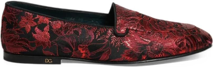 Dolce & Gabbana floral-jacquard loafers Rood
