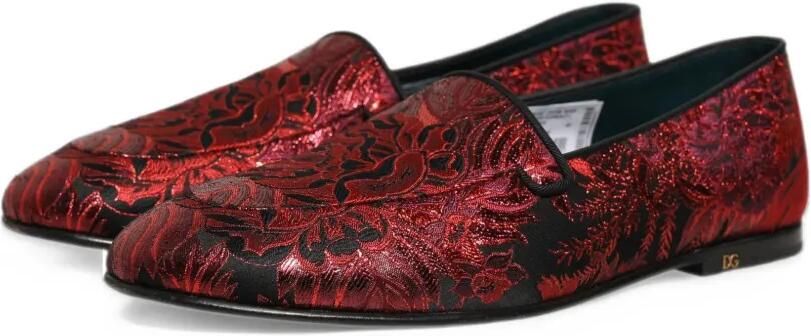 Dolce & Gabbana floral-jacquard loafers Rood - Foto 2