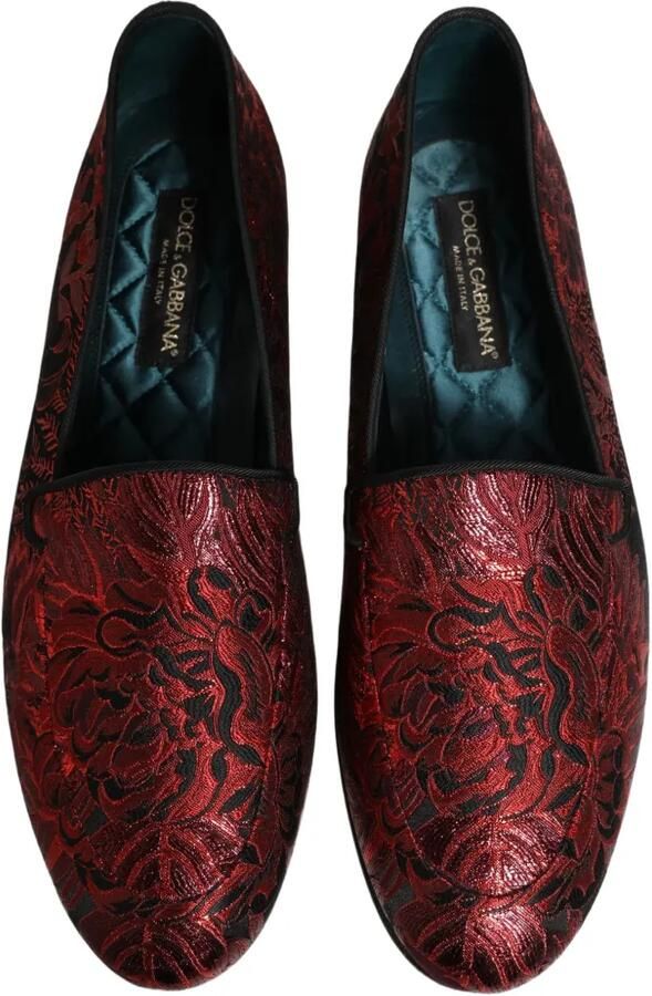 Dolce & Gabbana floral-jacquard loafers Rood - Foto 4
