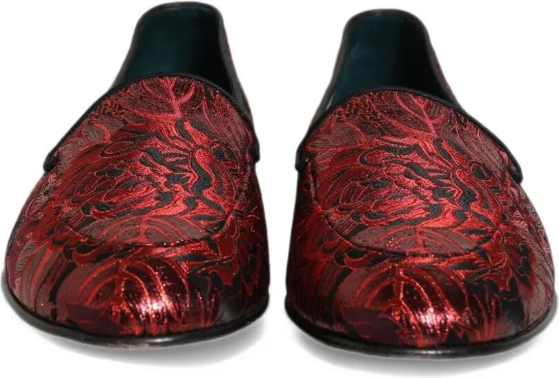 Dolce & Gabbana floral-jacquard loafers Rood - Foto 5