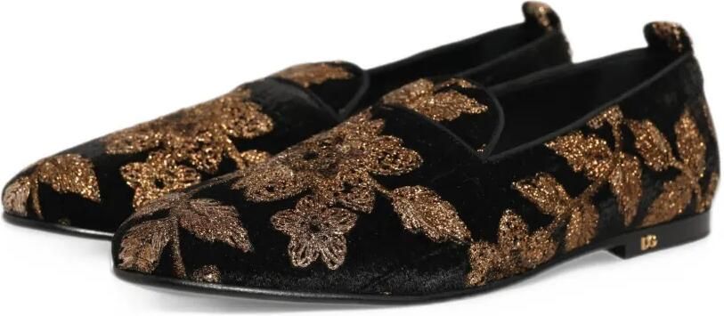 Dolce & Gabbana floral-jacquard loafers Zwart - Foto 5