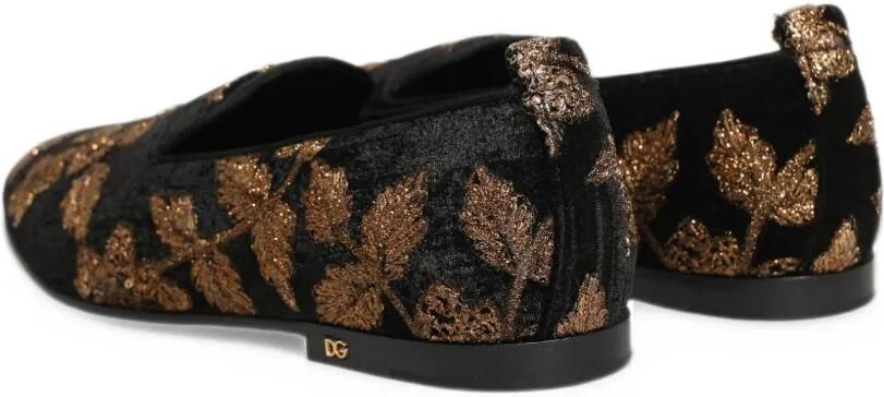 Dolce & Gabbana floral-jacquard loafers Zwart - Foto 4