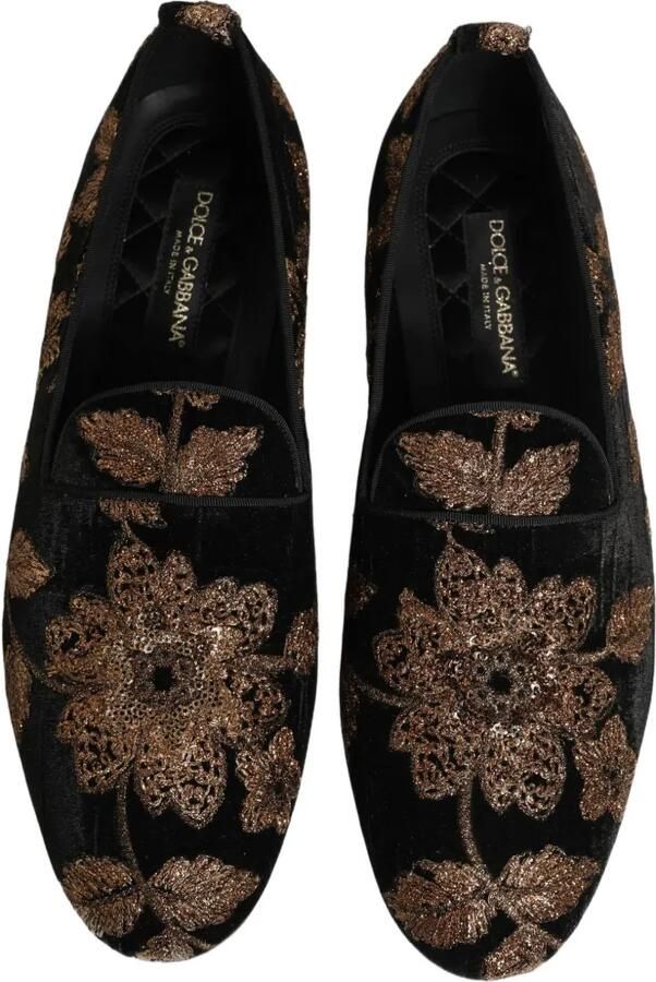 Dolce & Gabbana floral-jacquard loafers Zwart - Foto 2