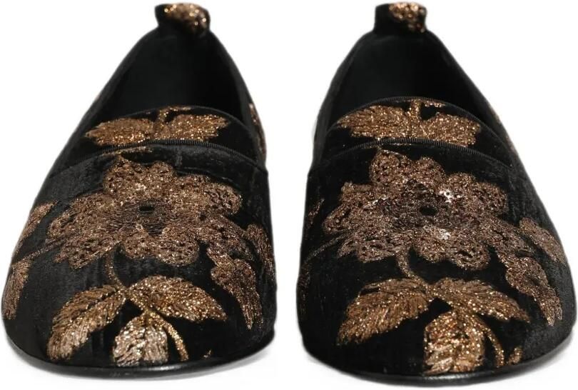 Dolce & Gabbana floral-jacquard loafers Zwart - Foto 3
