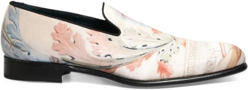 Dolce & Gabbana floral-print slip-on loafers Wit