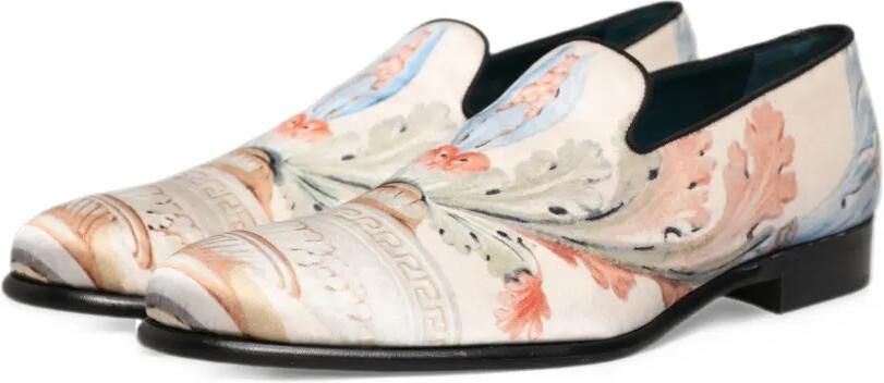 Dolce & Gabbana floral-print slip-on loafers Wit - Foto 4