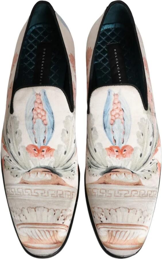 Dolce & Gabbana floral-print slip-on loafers Wit - Foto 3