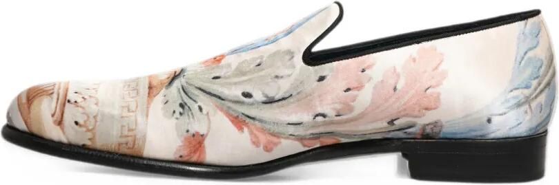 Dolce & Gabbana floral-print slip-on loafers Wit - Foto 5