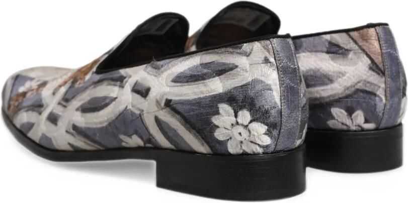 Dolce & Gabbana floral-tapestry embroidered loafers Grijs - Foto 2