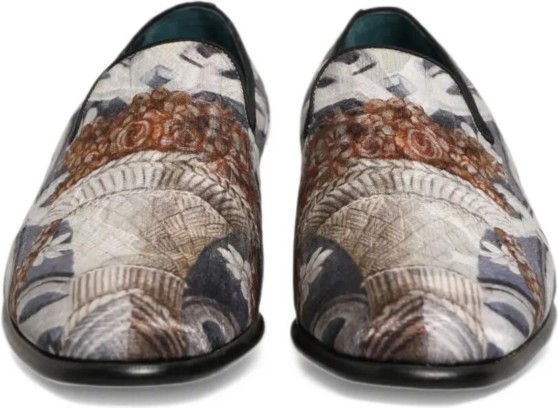 Dolce & Gabbana floral-tapestry embroidered loafers Grijs - Foto 4
