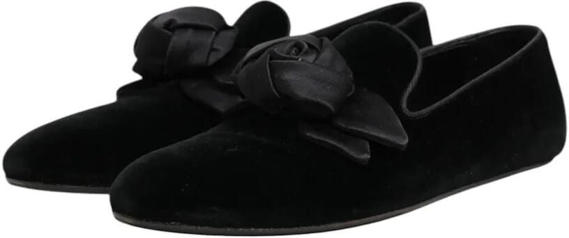 Dolce & Gabbana Fluwelen loafers met roos-detail Zwart - Foto 4