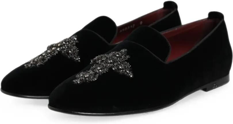 Dolce & Gabbana Fluwelen loafers met verfraaiing Zwart - Foto 3