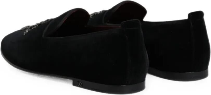 Dolce & Gabbana Fluwelen loafers met verfraaiing Zwart - Foto 4