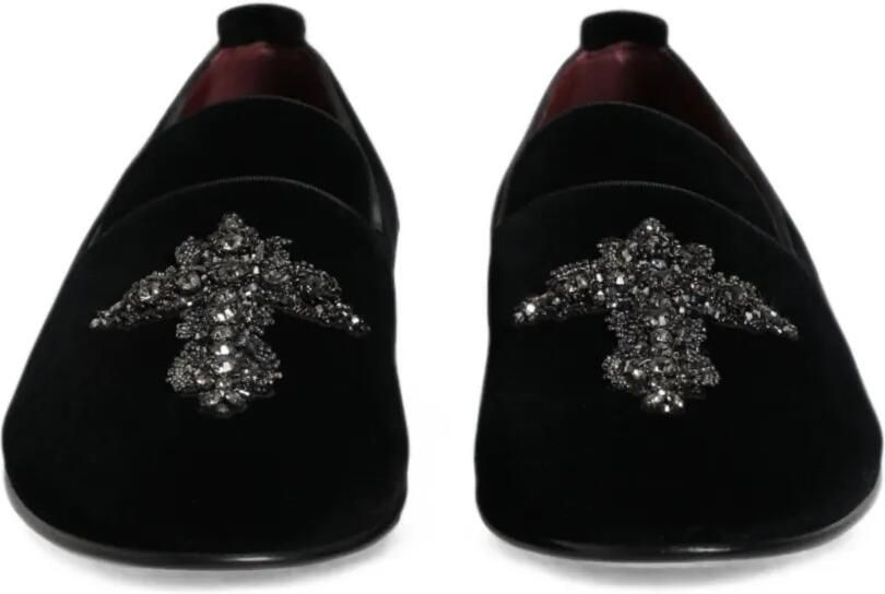 Dolce & Gabbana Fluwelen loafers met verfraaiing Zwart - Foto 2