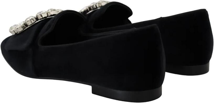 Dolce & Gabbana Fluwelen loafers verfraaid met kristallen Zwart - Foto 3