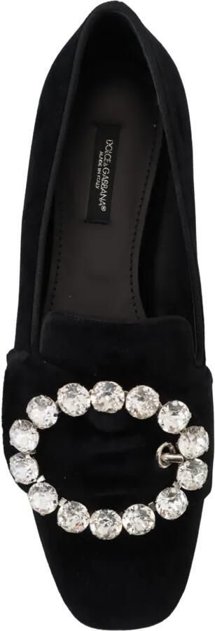 Dolce & Gabbana Fluwelen loafers verfraaid met kristallen Zwart - Foto 4