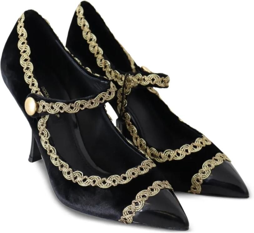 Dolce & Gabbana Fluwelen pumps met hak Zwart - Foto 2