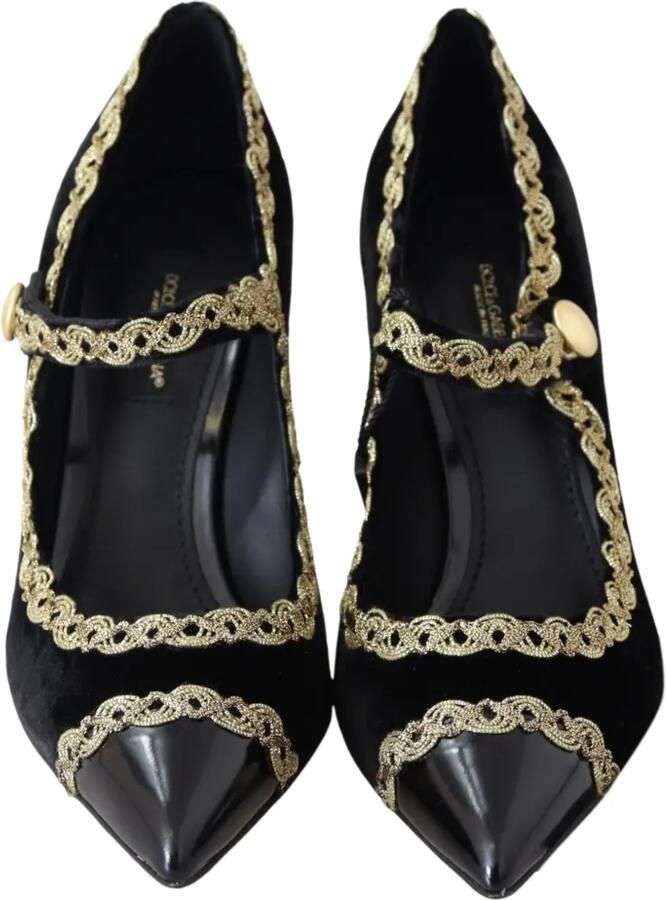 Dolce & Gabbana Fluwelen pumps met hak Zwart - Foto 3
