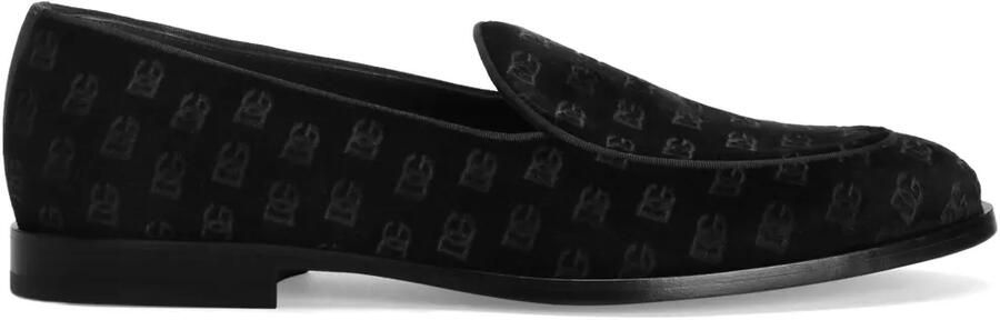 Dolce & Gabbana Fluwelen slippers Zwart