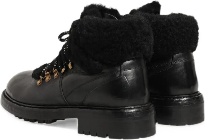 Dolce & Gabbana fur-trim ankle boots Zwart - Foto 4