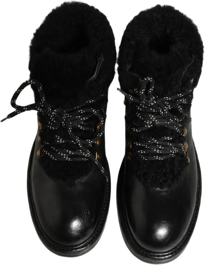 Dolce & Gabbana fur-trim ankle boots Zwart - Foto 2