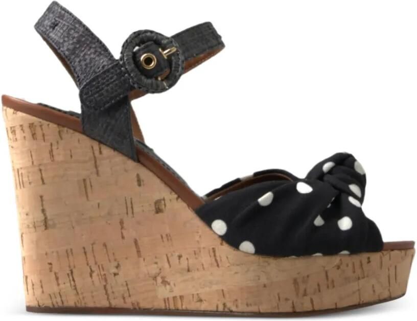 Dolce & Gabbana Geknoopte sandalen met stippen Zwart