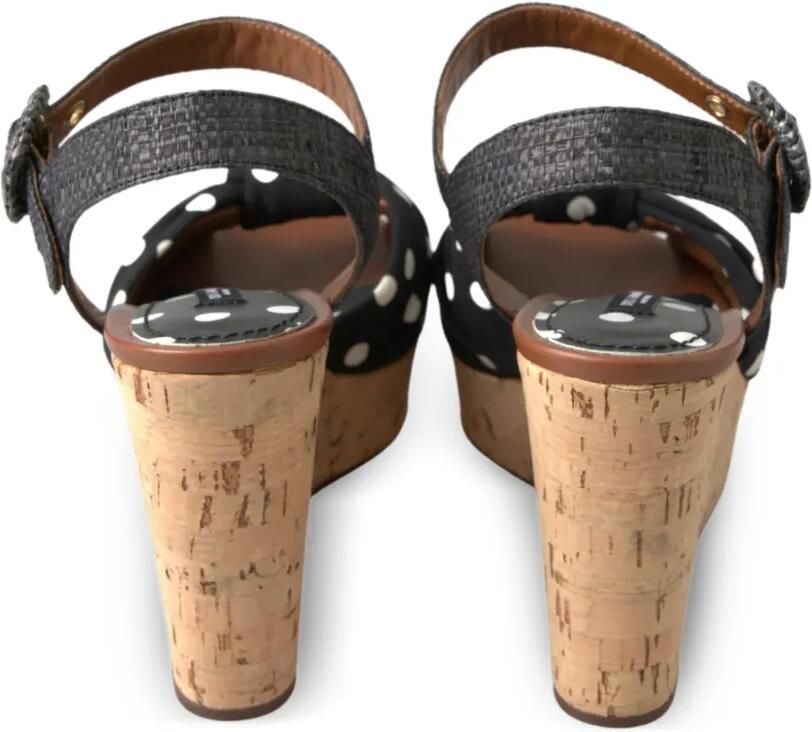 Dolce & Gabbana Geknoopte sandalen met stippen Zwart - Foto 3