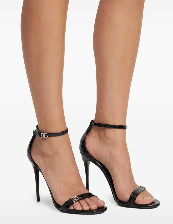 Dolce & Gabbana Gelakte sandalen met logoplakkaat Zwart - Foto 2