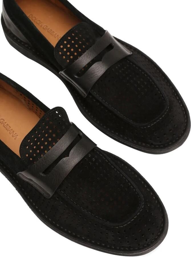 Dolce & Gabbana Geperforeerde loafers Zwart - Foto 2