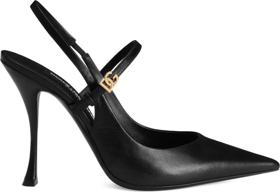 Dolce & Gabbana Gepolijste slingback pumps met DG-logo Zwart
