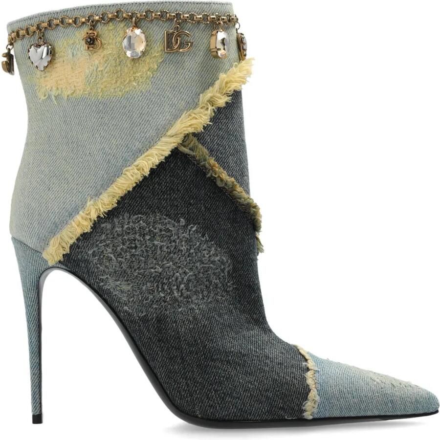 Dolce & Gabbana Gerafelde denim laarzen Blauw