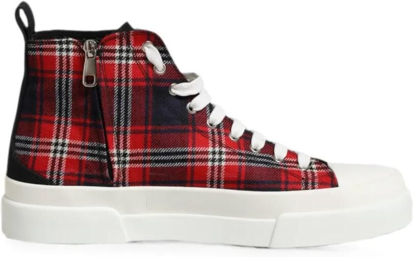Dolce & Gabbana Geruite high-top sneakers Rood