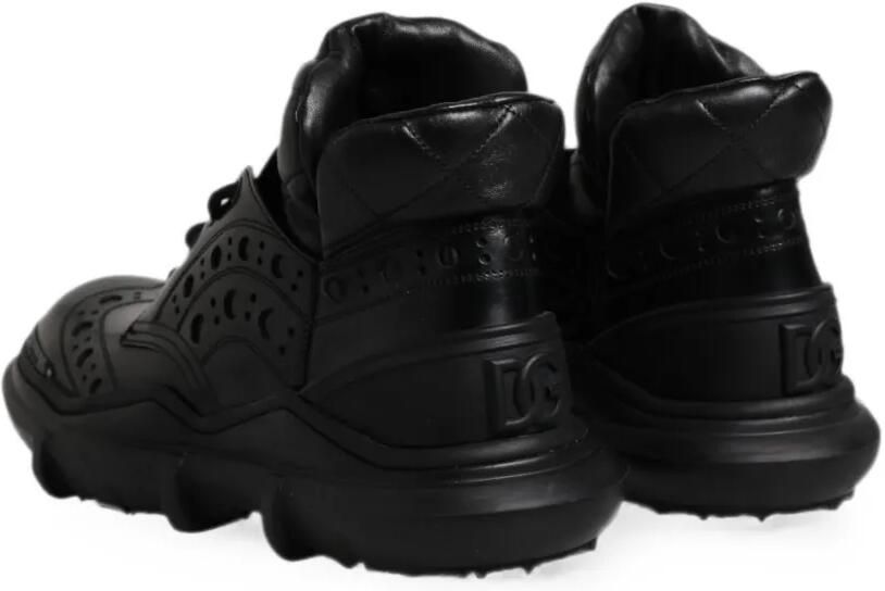 Dolce & Gabbana Gewatteerde sneakers met brogue-detail en plateauzool Zwart - Foto 3