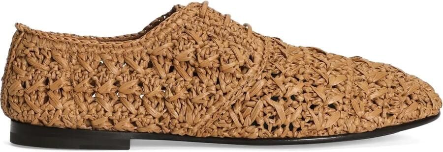 Dolce & Gabbana Geweven raffia derby schoenen Bruin
