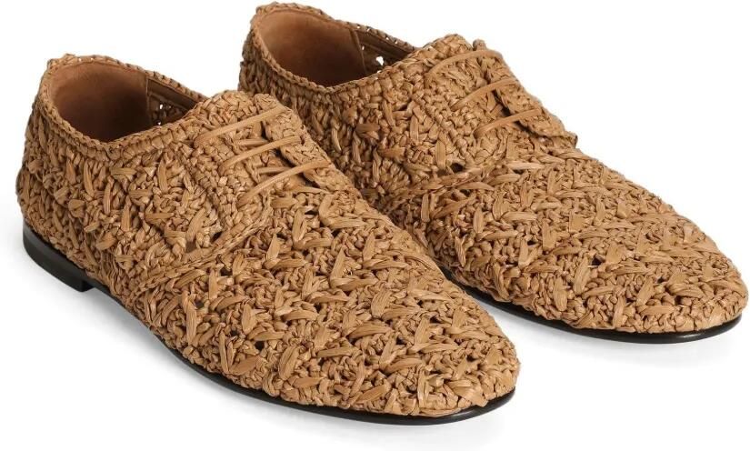 Dolce & Gabbana Geweven raffia derby schoenen Bruin - Foto 3