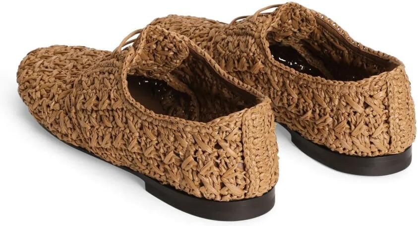 Dolce & Gabbana Geweven raffia derby schoenen Bruin - Foto 4