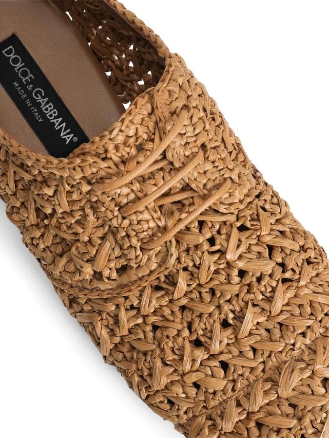 Dolce & Gabbana Geweven raffia derby schoenen Bruin - Foto 2
