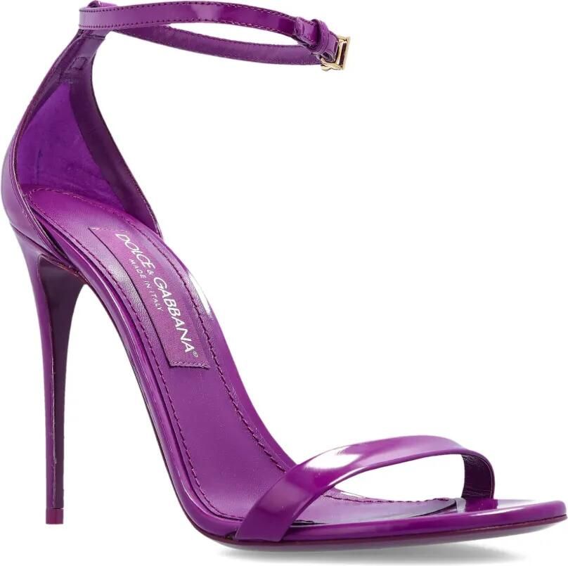 Dolce & Gabbana Glanzende kalfsleren sandalen Paars - Foto 3