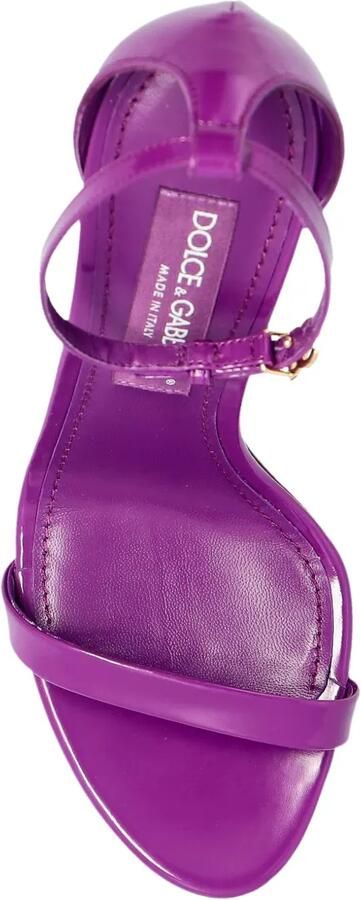 Dolce & Gabbana Glanzende kalfsleren sandalen Paars - Foto 4
