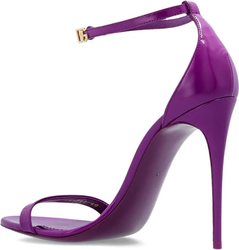 Dolce & Gabbana Glanzende kalfsleren sandalen Paars - Foto 2