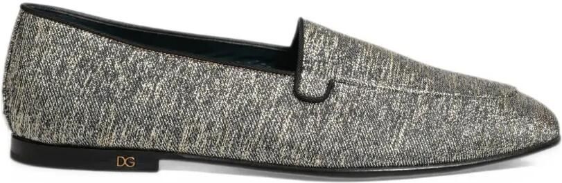 Dolce & Gabbana glitter-effect DG logo loafers Zilver