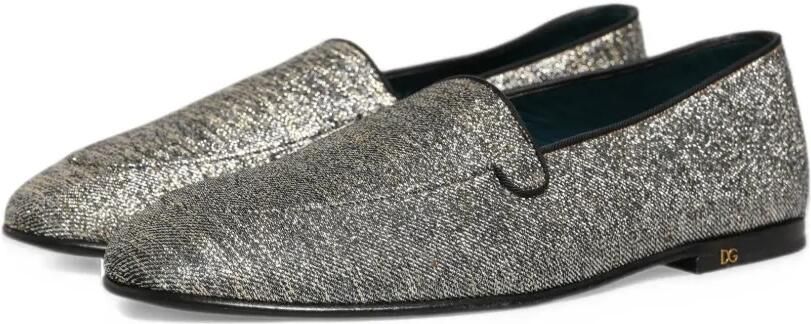 Dolce & Gabbana glitter-effect DG logo loafers Zilver - Foto 5
