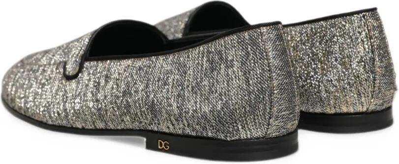 Dolce & Gabbana glitter-effect DG logo loafers Zilver - Foto 4