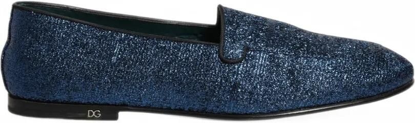 Dolce & Gabbana glitter-effect loafers Blauw - Foto 5
