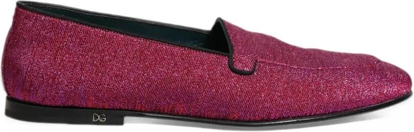 Dolce & Gabbana glitter-effect loafers Roze