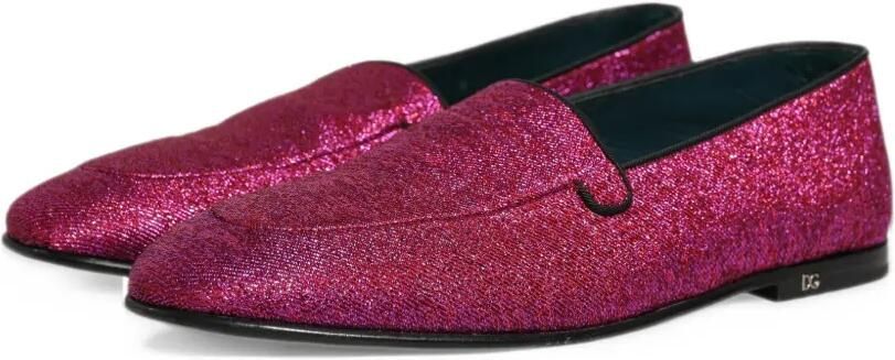 Dolce & Gabbana glitter-effect loafers Roze - Foto 4