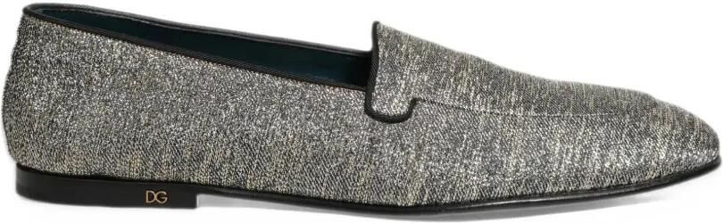 Dolce & Gabbana glitter-effect loafers Zilver