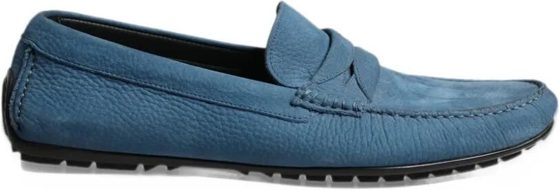 Dolce & Gabbana grained leather driver loafers Blauw